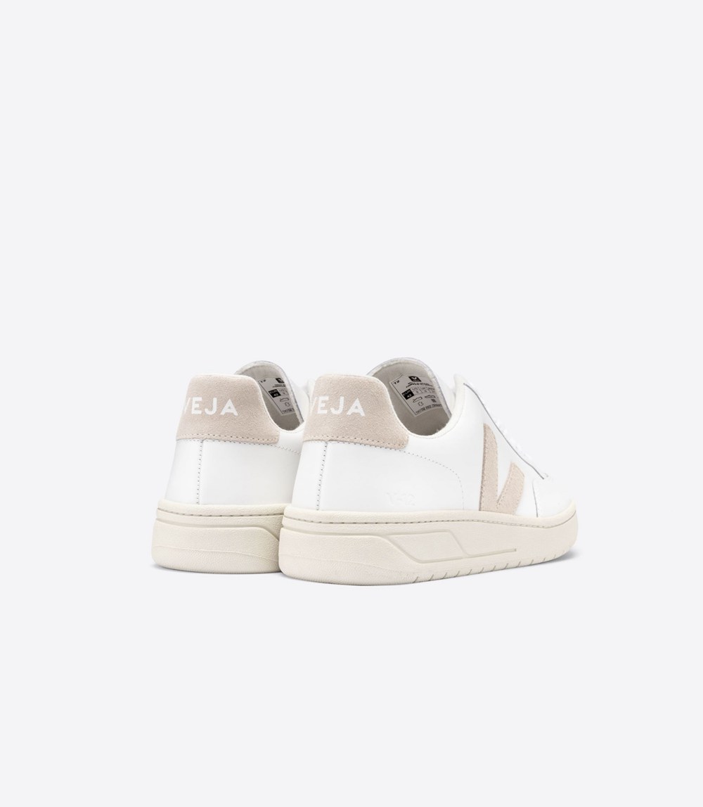 Veja Trainers Mens White - V-12 Leather - VLRG-92463